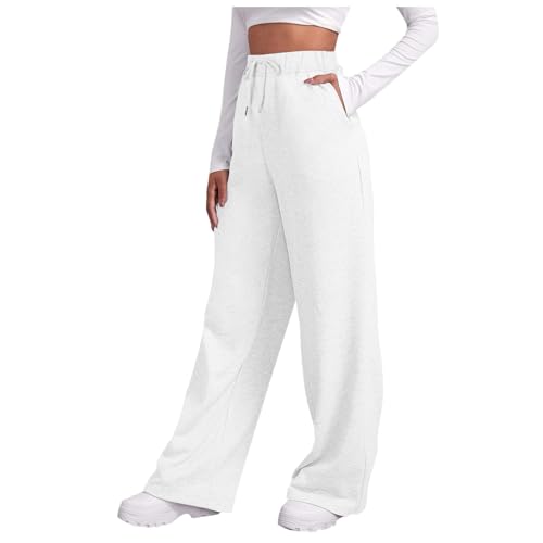Sobzia Jogginghose Damen Baggy,Leicht Lang Jogging Hose mit Taschen und Kordelzug Sporthose Schlupfhose Mädchen Freizeithose Sweatpants Weite Bequeme Trainingshose Yogahose von Sobzia