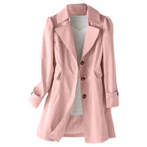 Sobzia Mantel Damen Winter Elegant Trenchcoat Lang Damen-Mäntel mit Geknöpfter Herbstmantel Langarm Übergangsmantel Mantel Lang Herbst von Sobzia