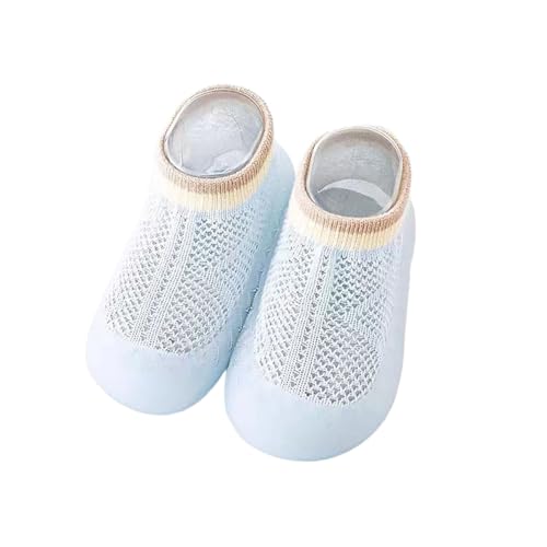 Sobzia Sockenschuhe Baby,Sockenschuhe Baby Outdoor Zehen und Fersenschutz Krabbelschuhe Weicher Niedlicher Cartoon Hausschuhe Rutschfeste Stricken Lauflernschuhe (Blau,23) von Sobzia