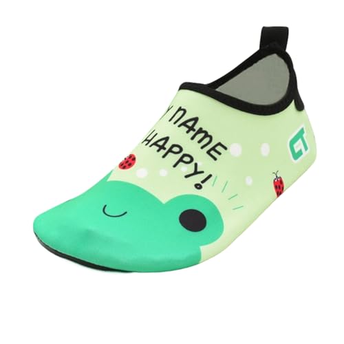 Sobzia Strandschuhe Kinder,Badeschuhe Kinder Jungen Mädchen Strandschuhe Aquaschuhe Surf rutschfeste Schwimmschuhe Wasserschuhe Atmungsaktiv Schnell Trocknend Barfussschuhe Neoprenschuhe (Grün,25) von Sobzia