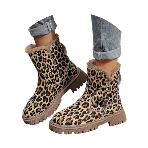 Sobzia Winterstiefel Damen Gefüttert Seitlicher Reißverschluss Schneestiefel Stiefeletten Wasserdicht Winterboots Winterschuhe Warm Boots Stiefel Schwarz 35 von Sobzia