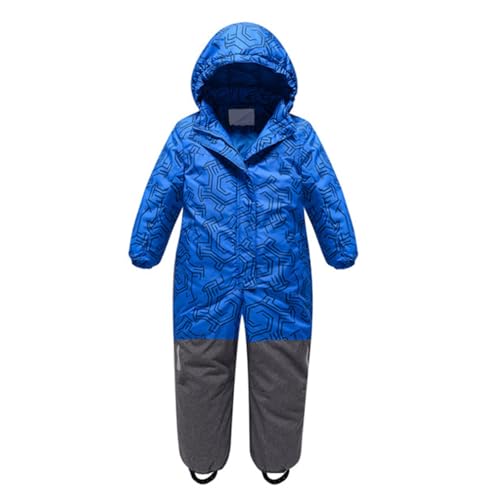 Sobzia schneeanzug kinder 128, Schneeanzug-Kinder-Ski Unisex Winterjacke Schneeanzug Kinder Unisex Verdickt Jungen 2 Teilig Winter-Skijacke mit Kapuze + Skihose Winteranzug Outdoor Thermo von Sobzia