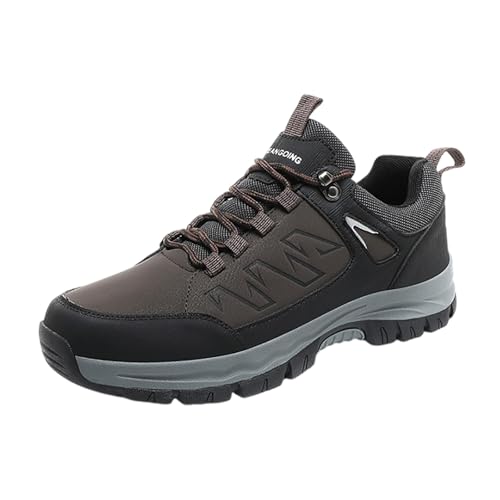 Sommer Wanderschuhe Herren,Wanderschuhe Herren Wasserdicht Leichte Bergschuhe Sportschuhe Breite Füße Trekkingschuhe Outdoor Schuhe rutschfeste Sneaker für Camping, Wandern (Braun,46) von Sobzia