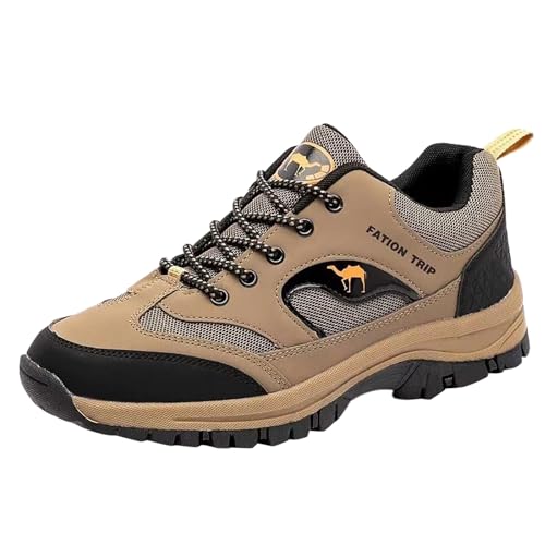 Sommer Wanderschuhe Herren,Wanderschuhe Herren Wasserdicht Leichte Sportschuhe Bergschuhe rutschfeste Trekkingschuhe Outdoor Schuhe Breite Füße Sneaker für Camping, Wandern (Gelb,39) von Sobzia