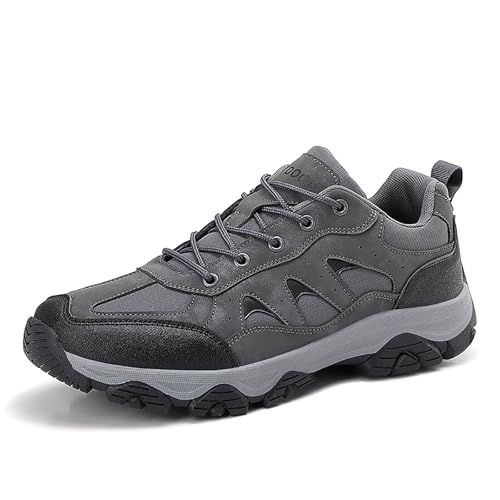 Trekking- & Wanderschuhe,Wanderschuhe Herren Wasserdicht rutschfeste Outdoor Schuhe Bergschuhe Breite Füße Sportschuhe Trekkingschuhe Leichte Sneaker für Camping, Wandern (Schwarz,41) von Sobzia
