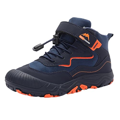 Turnschuhe Jungen,Wanderschuhe Kinder Wasserdicht Jungen Mädchen Leicht Sportschuhe Laufschuhe rutschfeste Turnschuhe Trekkingschuhe Breite Füße Sneaker Outdoor Schuhe von Sobzia