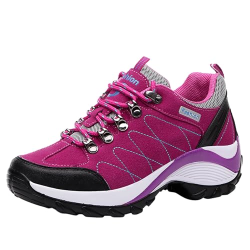 Wanderschuhe Damen Halbhoch,Wanderschuhe Damen Wasserdicht rutschfeste Bergschuhe Outdoor Schuhe Leichte Trekkingschuhe Halbschuhe Breite Füße Turnschuhe Laufschuhe (Rosa,39) von Sobzia