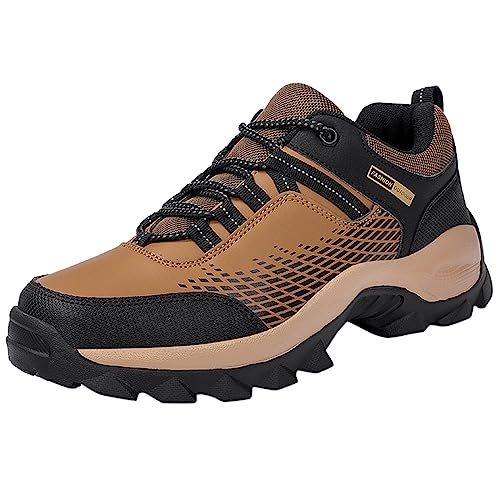 Wanderschuhe Herren Sommer,Wanderschuhe Herren Wasserdicht Breite Füße Bergschuhe Trekkingschuhe rutschfeste Sportschuhe Outdoor Schuhe Leichte Sneaker für Camping, Wandern (Braun,43) von Sobzia