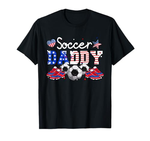 Soccer Player Daddy 4th Of July US Flag Patriotic Men Player T-Shirt von Soccer 4th Of July Costume