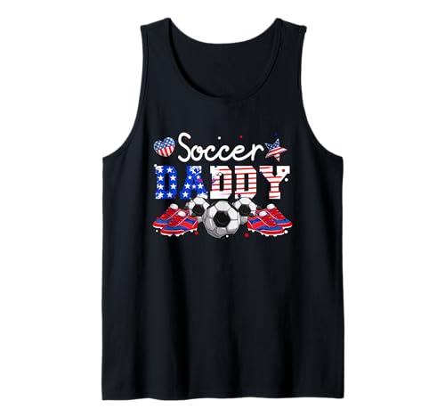 Soccer Player Daddy 4th Of July US Flag Patriotic Men Player Tank Top von Soccer 4th Of July Costume
