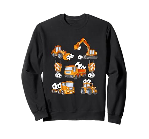 Fußball Kinder Fußball Bauwagen Fahrzeug Sport Sweatshirt von Soccer Ball Football Construction Trucks Vehicle