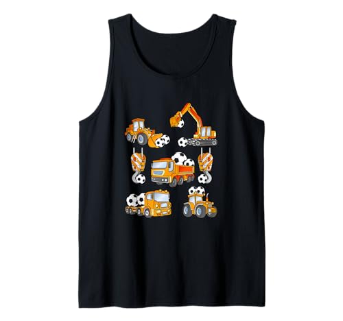 Fußball Kinder Fußball Bauwagen Fahrzeug Sport Tank Top von Soccer Ball Football Construction Trucks Vehicle