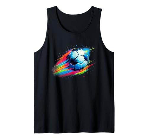 Buntes Fußball-Shirt mit Batikfärbung für Jungen, Männer, Frauen Tank Top von Soccer Colorful Tie Dye Soccer Ball Shirt For Boys