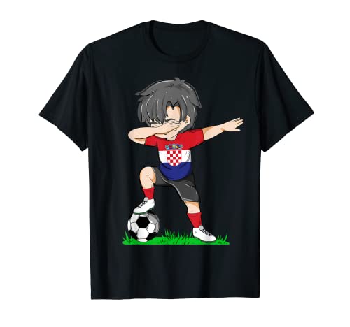 Fußball Kroatien Trikot Shirt Kroatien Flagge Fußball Jungen Herren T-Shirt von Soccer Jersey Team Flag 2022 Football T-Shirts