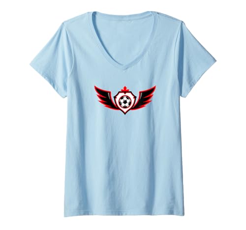 Damen Ich liebe Fußball I Heart Soccer Lustiger Fußballsportliebhaber T-Shirt mit V-Ausschnitt von Soccer Lover I Love Soccer Football Soccer Co