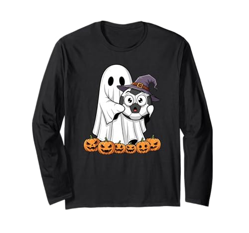 Lustiger Geisterfußball, Kürbis, Halloween, Kinder, Herren und Damen Langarmshirt von Soccer Lovers Cute Halloween Outfits for Boy Girl