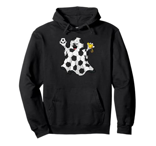 Lustiger Fußball-Geist Kürbis Boo Halloween Kinder Herren Damen Pullover Hoodie von Soccer Lovers Halloween Ghost Pumpkin Outfits