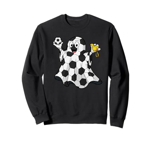 Lustiger Fußball-Geist Kürbis Boo Halloween Kinder Herren Damen Sweatshirt von Soccer Lovers Halloween Ghost Pumpkin Outfits