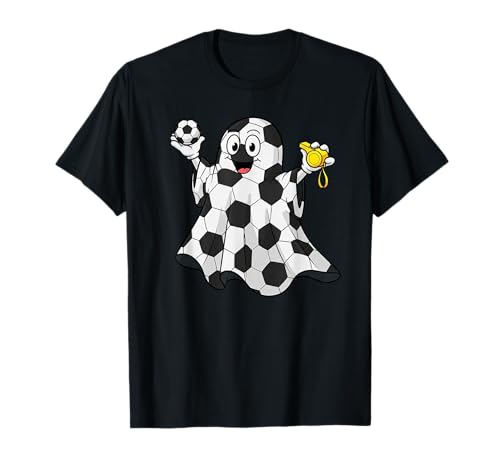 Lustiger Fußball-Geist Kürbis Boo Halloween Kinder Herren Damen T-Shirt von Soccer Lovers Halloween Ghost Pumpkin Outfits