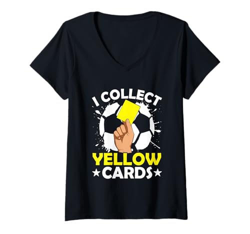 Damen I Collect Yellow Cards Fußball Schiedsrichter Humor T-Shirt mit V-Ausschnitt Damen I Collect Yellow Cards Fußball Schiedsrichter Humor T-Shirt mit V-Ausschnitt von Soccer Referee Humor Enthusiast Apparel