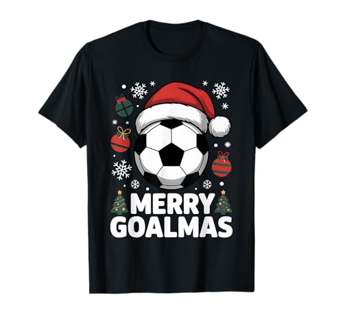 Merry Goalmas Weihnachtsmann-Fußball-Grafik für Kinder und Jungen T-Shirt von Soccer Sports Christmas Gifts Outfits