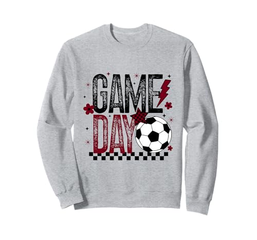 Game Day Mädchen Fußballmannschaft Saison Retro Kastanienbraun und Schwarz Sweatshirt Game Day Mädchen Fußballmannschaft Saison Retro Kastanienbraun und Schwarz Sweatshirt von Soccer T-Shirt Co.