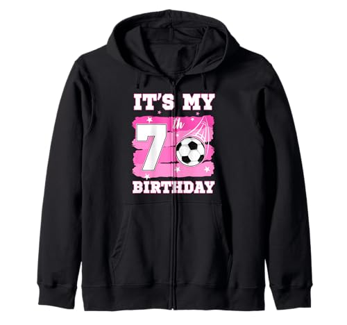 Es ist Mein 7. Geburtstag Fußball-Thema 7 Year Old Girl Bday Kapuzenjacke von Soccer Theme 7 Year Old Birthday Girl Gift