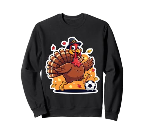 Fußball Türkei Thanksgiving Jungen Mädchen Kinder Herbst Fußball Sweatshirt von Soccer Turkey Thanksgiving Boys Girls Products
