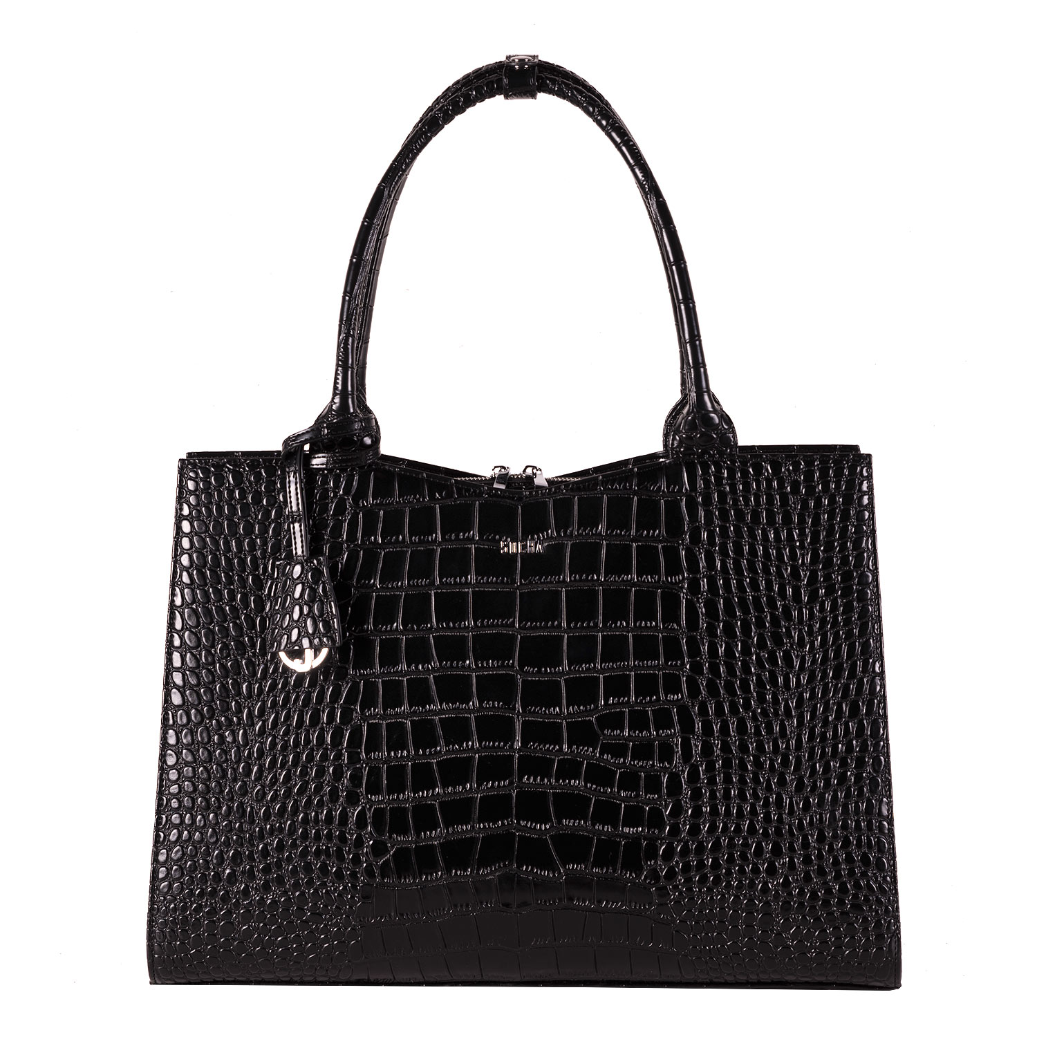 Business Bag crocodile, Laptoptasche 15.6 Zoll für Damen -Schwarz von Socha