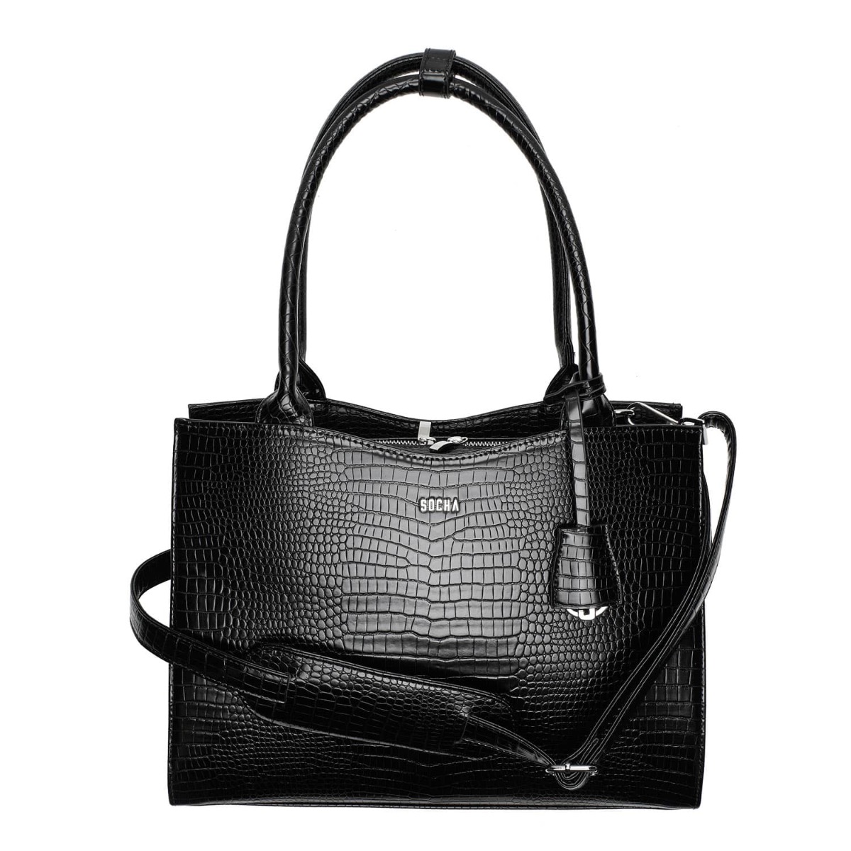 Socha Business Tasche Midi, 13.3" Laptoptasche für Frauen -Croco von Socha