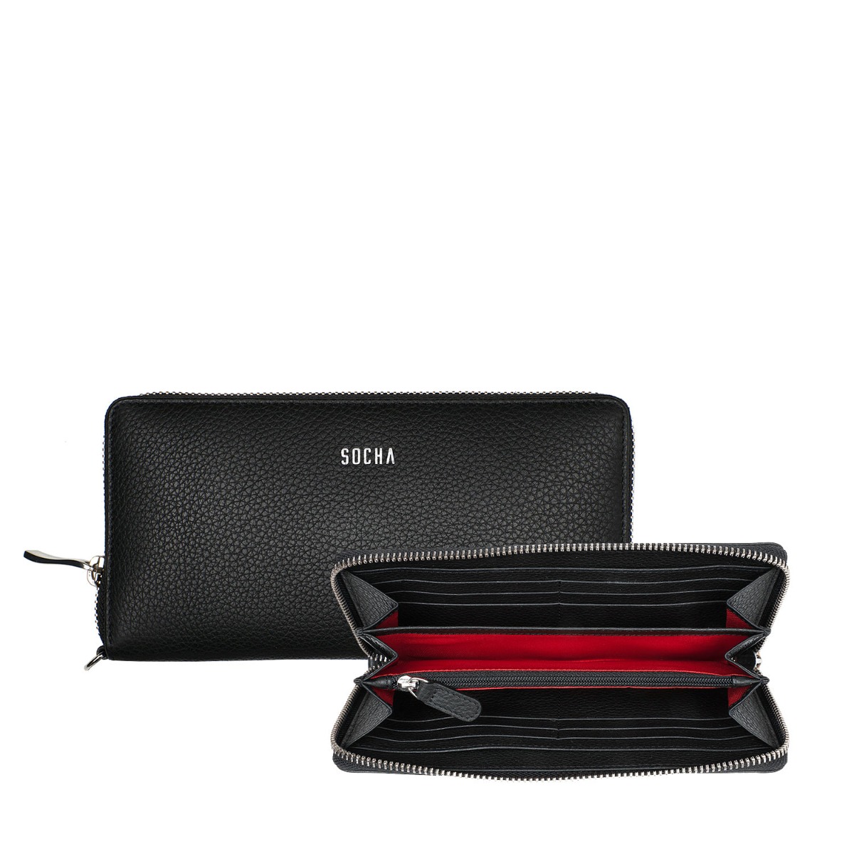 Socha Leder-Portemonnaie Schwarz von Socha
