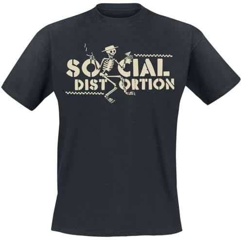 Social Distortion Checkered Skellie Männer T-Shirt schwarz XL 100% Baumwolle Band-Merch, Bands von Social Distortion