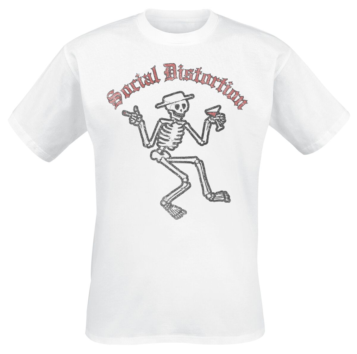Social Distortion Skelly Vintage T-Shirt weiß in XL von Social Distortion