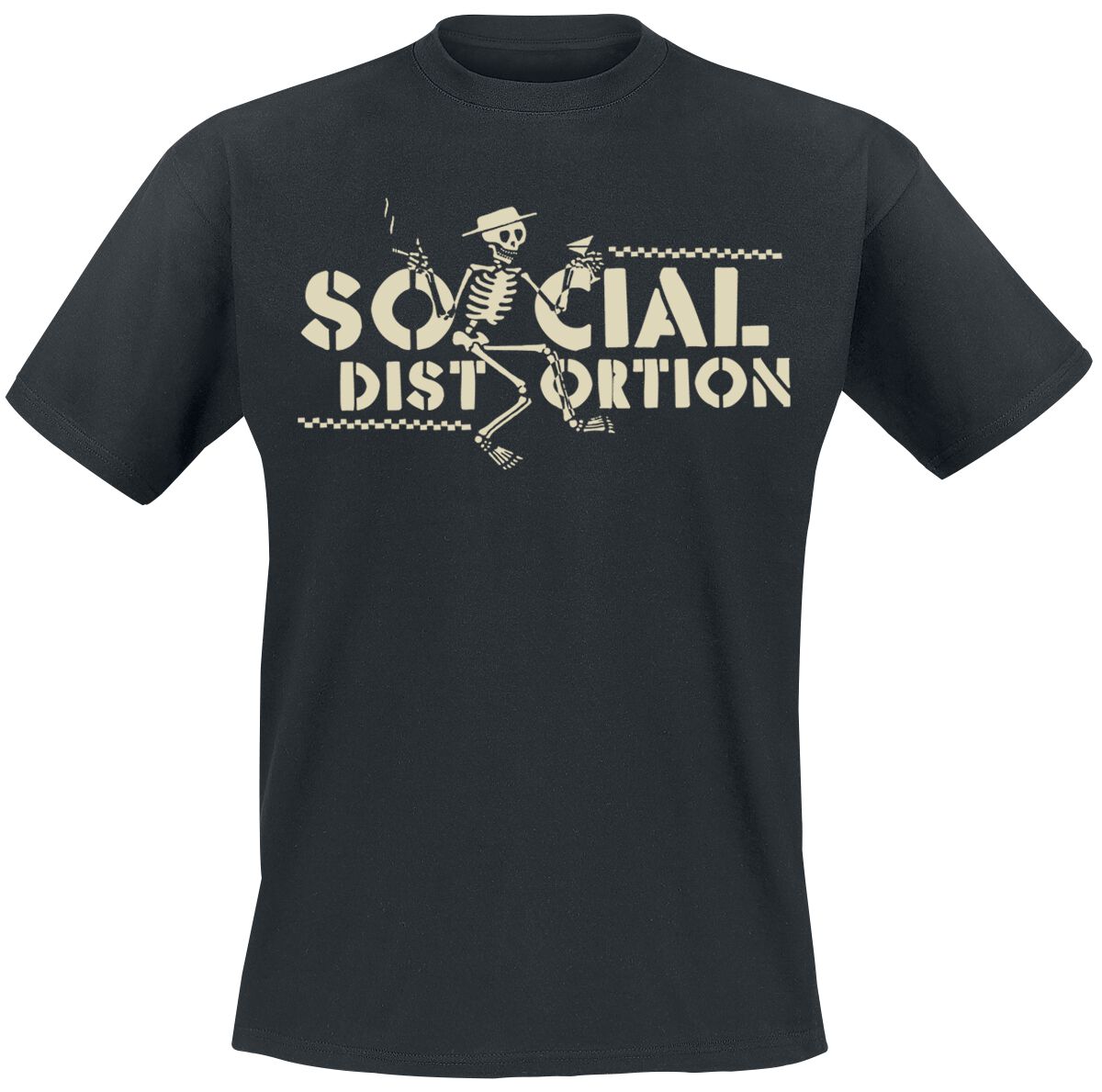 Social Distortion T-Shirt - Checkered Skellie - S bis 3XL - für Männer - Größe XL - schwarz  - Lizenziertes Merchandise! von Social Distortion