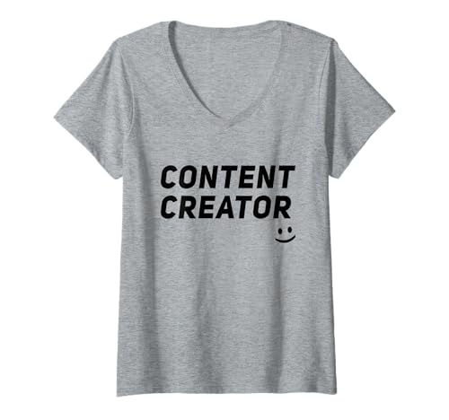 Damen Inhaltsersteller - Blogger, Vlogger, Influencer T-Shirt mit V-Ausschnitt Damen Inhaltsersteller - Blogger, Vlogger, Influencer T-Shirt mit V-Ausschnitt von Social Media Content Creator