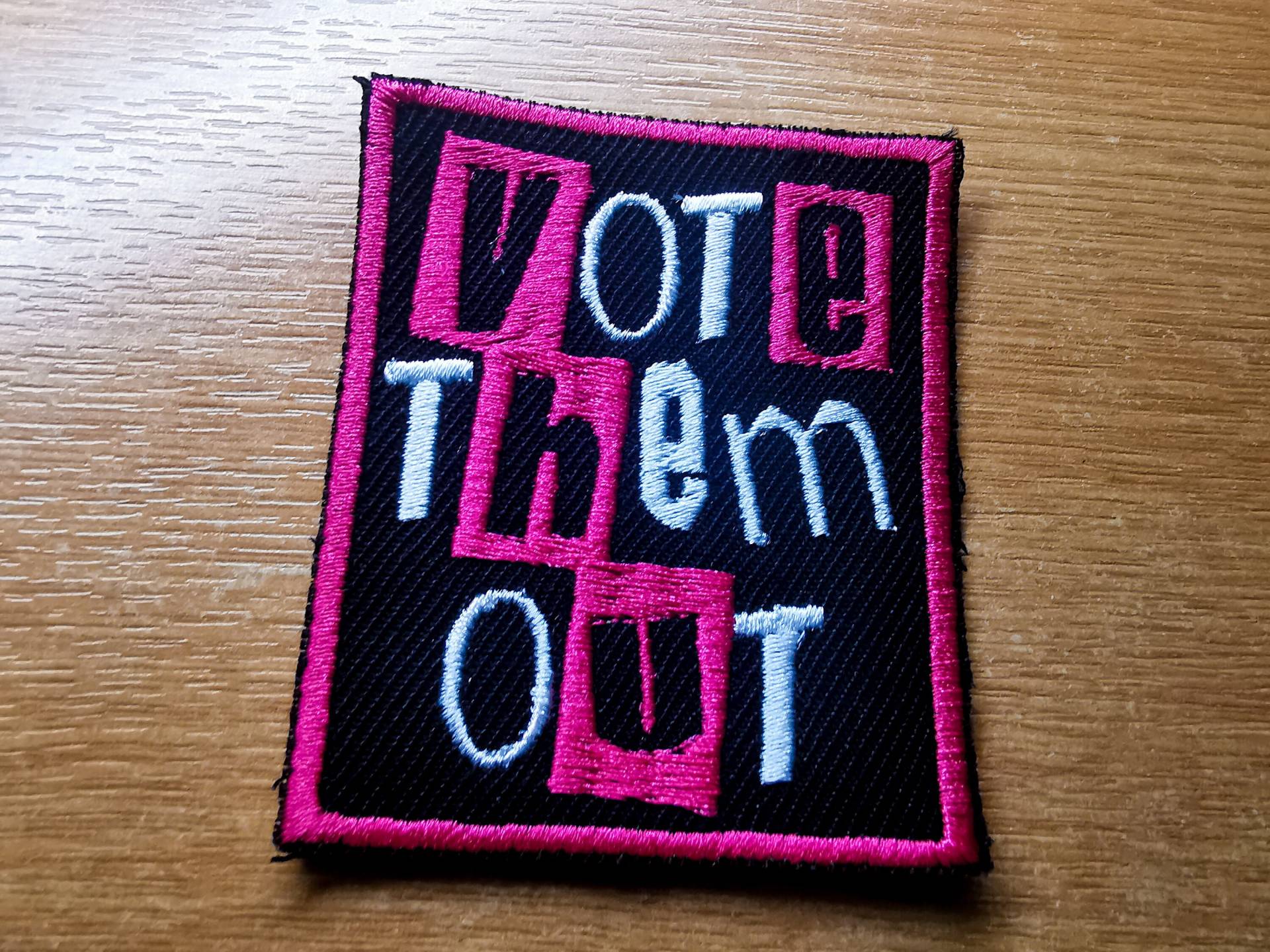 Vote Them Out Punk Gesticktes Bügelbild Policies Dark Fuchsia Vote Them Out Punk Gesticktes Bügelbild Policies Dark Fuchsia von SocialRebellion