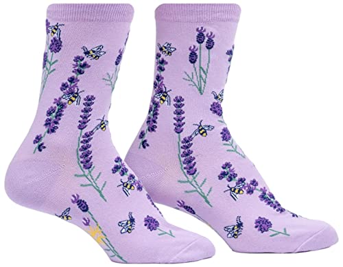Sock It To Me, Damen Crew Funky Socken, Bienen und Lavendel, Einheitsgröße von Sock It To Me
