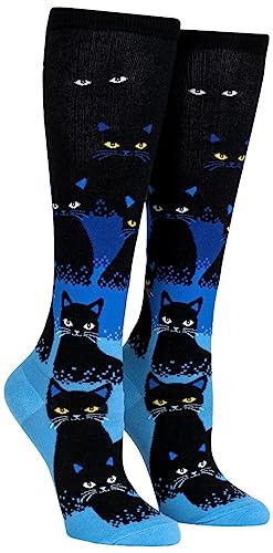 Sock It To Me, Damen Kniestrümpfe Katzenstrümpfe, Katzen im Dunkeln, Einheitsgröße von Sock It To Me