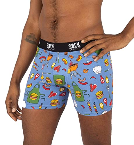 Sock It To Me - Herren Boxer Short Grill'n it Gr. M, L, XL - lustige Boxer Short aus weicher Baumwolle passend zu den Grill Socken, Größe:L von Sock It To Me