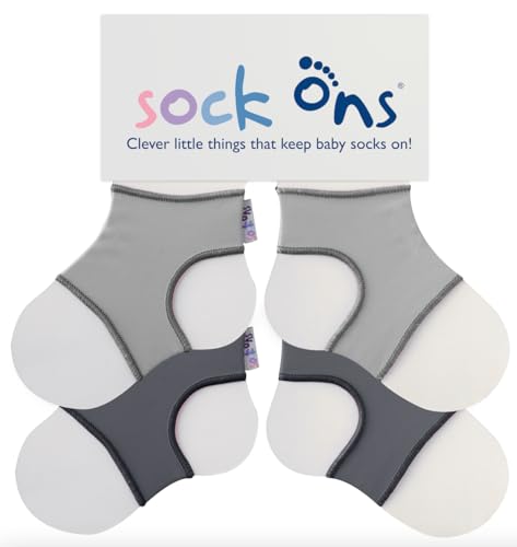 Sock Ons - Baby-Sockenhalter - 0-6 Months - 2er Pack - Grau - Amazing Value Pack - Erstaunliches Vorteilspaket - Baby-Socken immer anziehen! von Sock Ons