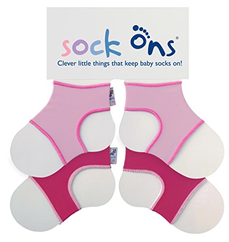 Sock Ons Kluge kleine Dinge, die Babysocken halten! - 0-6 Monate - TWIN PACKS (2 Stück) - Baby Pink & Fuchsia von Sock Ons