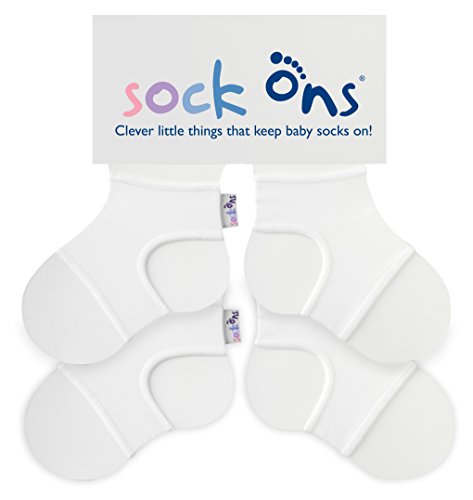 Sock Ons Kluge kleine Dinge, die Babysocken halten! - 6-12 Monate - TWIN PACKS (2 Stück) - White x 2 von Sock Ons