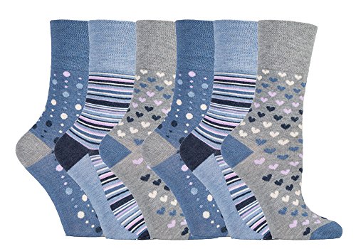 6 Paar weiche Bambus-Socken mit lockerer Oberseite, nicht bindend, elastisch, Größe 37–42 Gr. One size, Rm35 von SockShop