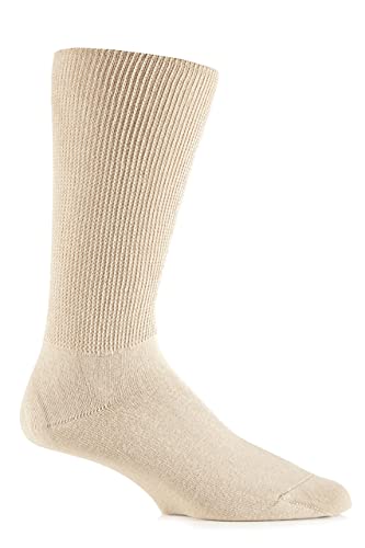 Herren 1 Paar IOMI Footnurse Ödeme Extra Wide Socken aus Baumwolle Beige 12.09 von SockShop