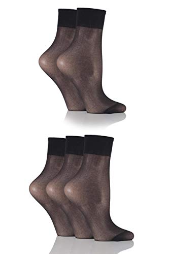 SockShop Damen 5 Paar 15 Denier Ankle Highs Schwarz 37-42 von SockShop