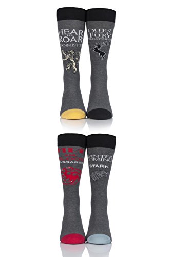 SockShop 4 Paar Game of Thrones Houses Targaryen, Lannister, Baratheon und Stark Socken 45-48 von SockShop