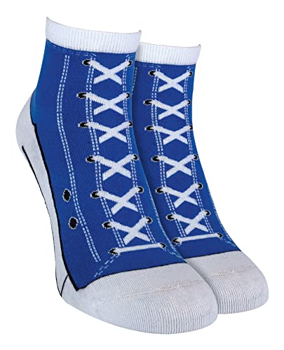 2er Pack Herren und Damen Baumwolle Bunt Muster Socken im Sneaker Schuhdesign (37/40, Light Blue) von Sock Snob