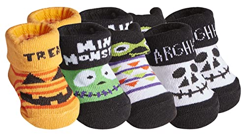4er Pack Baby Halloween Socken | Sock Snob | Atmungsaktive Neuheit Lustig Gemustert Baumwolle Geschenk Socken (6-12 Monate, Halloween) von Sock Snob