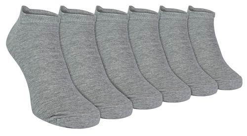 6er Pack Herren Atmungsaktiv Baumwolle Sport Kurz Quarter Socken für Sneaker (39-45 eur, Grey) von Sock Snob
