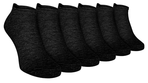 6er Pack Herren Atmungsaktiv Baumwolle Sport Kurz Quarter Socken für Sneaker (46-50 eur, Black) von Sock Snob